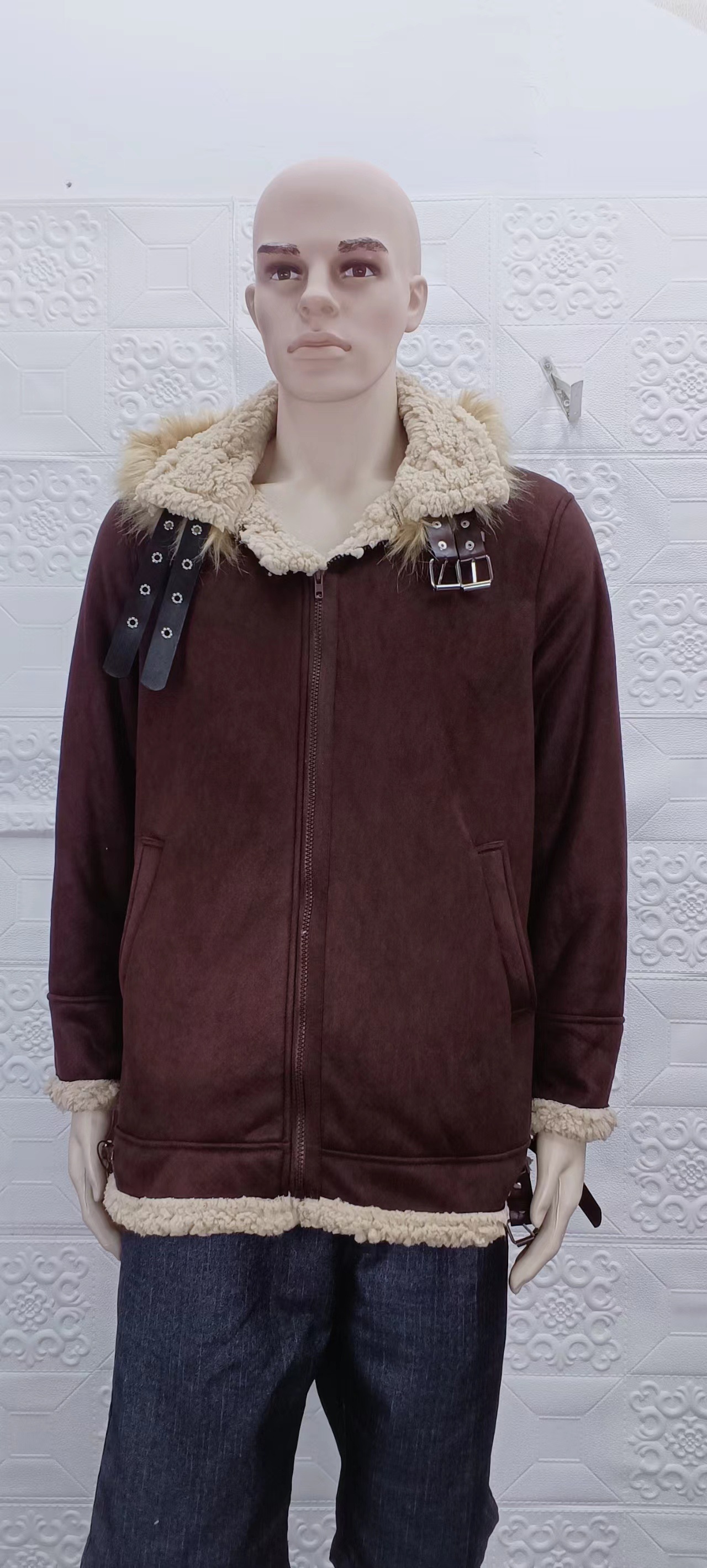 Men's Jacket Leather Winter Coat For Men Thickened Fur Lined_voghion.com