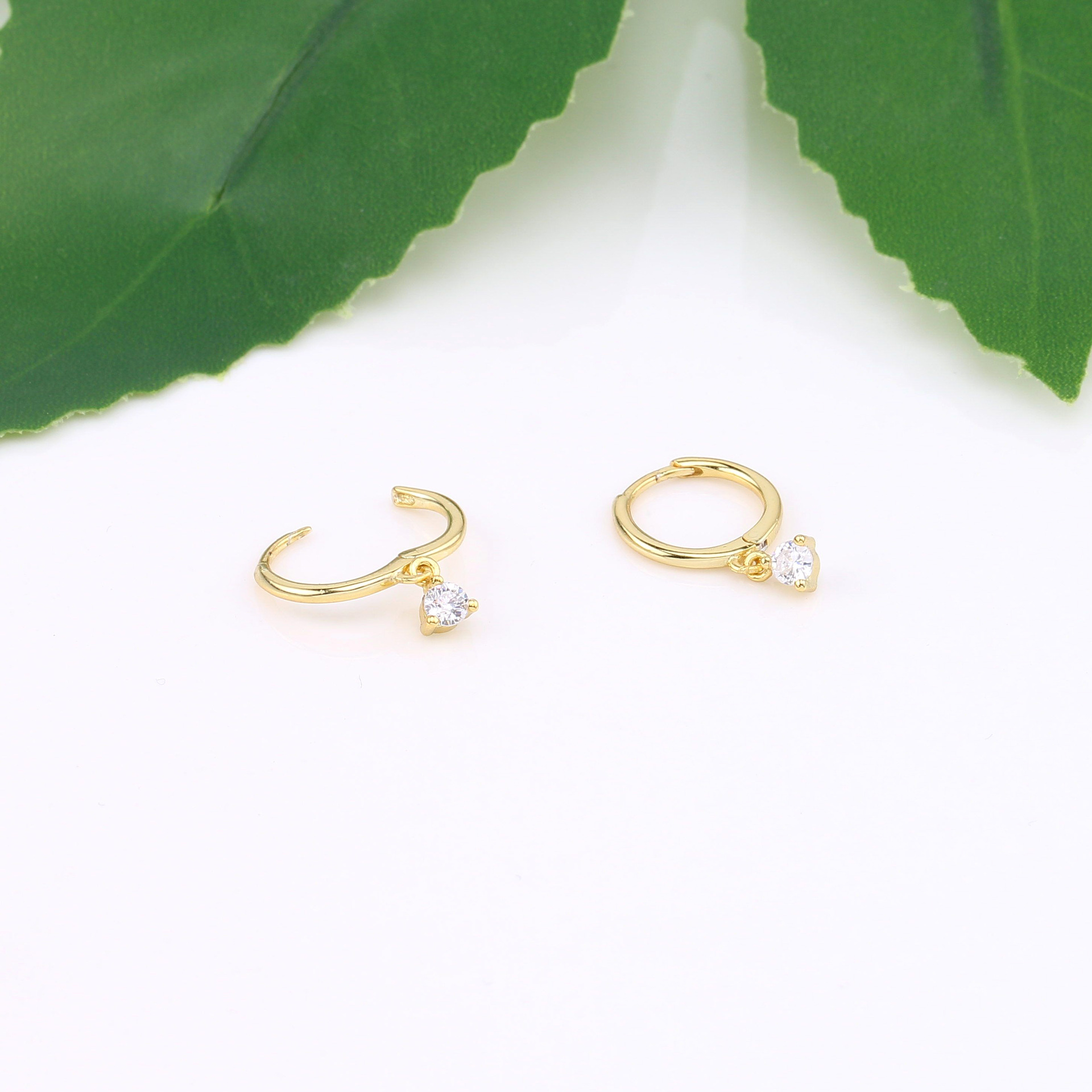 1 Pair 925 Sterling Silver Zircon Geometric Drop Earrings display picture 5
