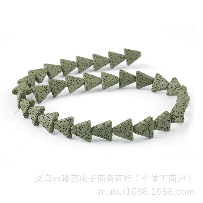 香薰彩色火山石三角块散珠DIY手链项链饰品配件半成品串珠批发|undefined