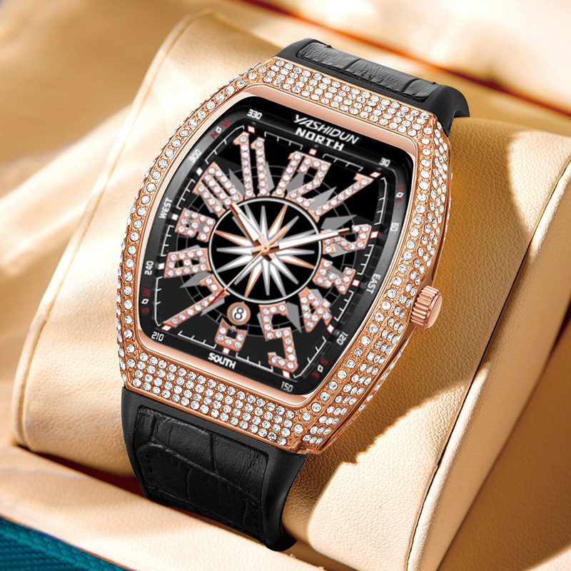 Watch Wholesale Men's Watch Quartz Watch Men's Watch Large Dial Foreign Trade Cross-border Watch Men's Advanced Sense Live