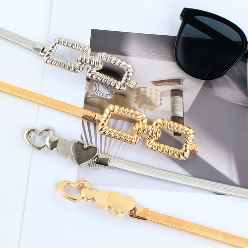 Elastic waist chain for women, skirt, waist, metal chain, gold belt, decorative girdle, versatile sweater, thin belt