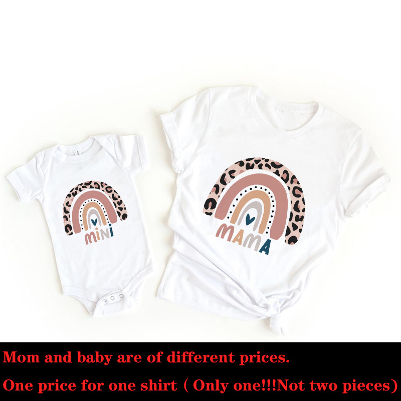 1pcs-Rainbow-Mommy-and-Me-Shir