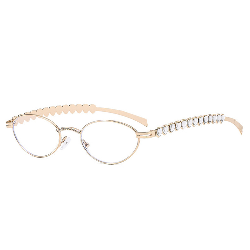 Nuevas gafas de sol ovaladas retro con diamantes de amor de alta gama europeas y americanas transfronterizas Jennie mismas gafas de sol para exteriores