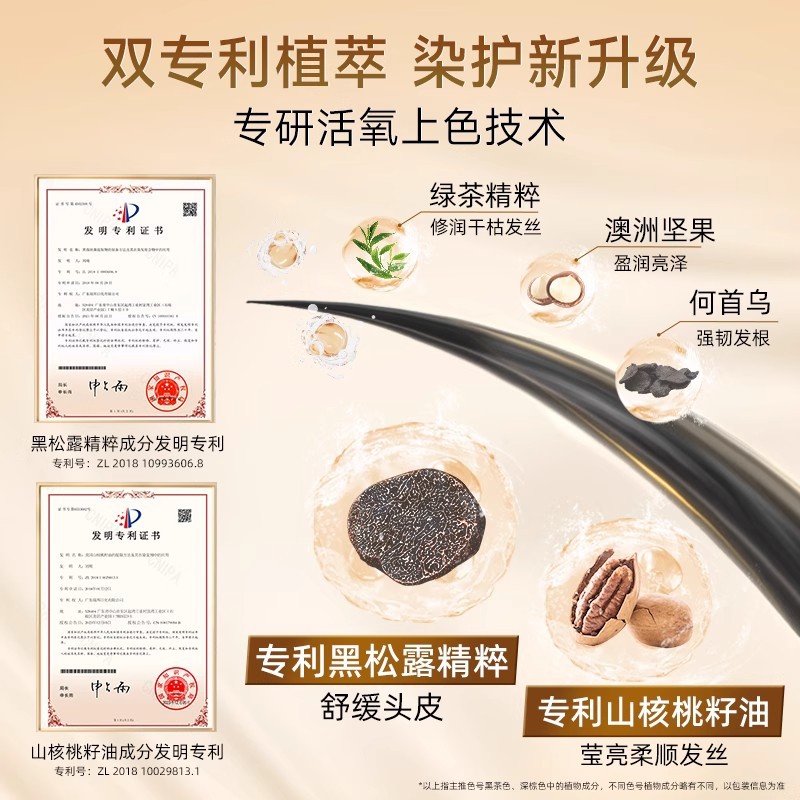 Han Qiang manzana crema Wang Ji habla por sí mismo en el hogar crema de teñido de cabello tinte de plantas para cubrir cabello blanco tinte de cabello toner peine de cabello