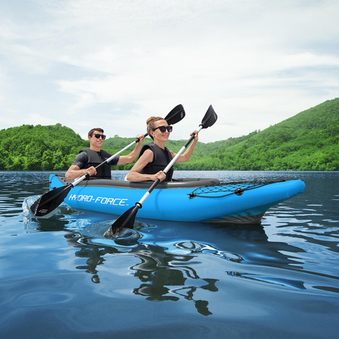 Bestway65131 Rafting Inflatable Boat Rubber Rowing Boat Double Canoe Two-Person Boat Comes with Paddle Air Pump