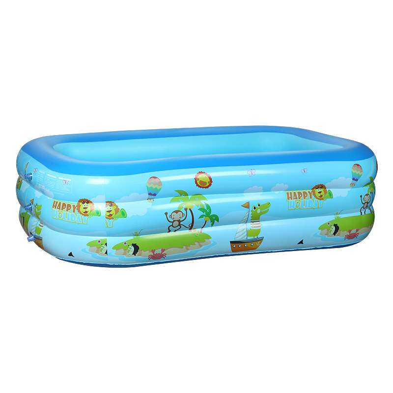 Nueva piscina inflable, baño plegable al aire libre para adultos con estampado azul y blanco grueso, piscina para bebés