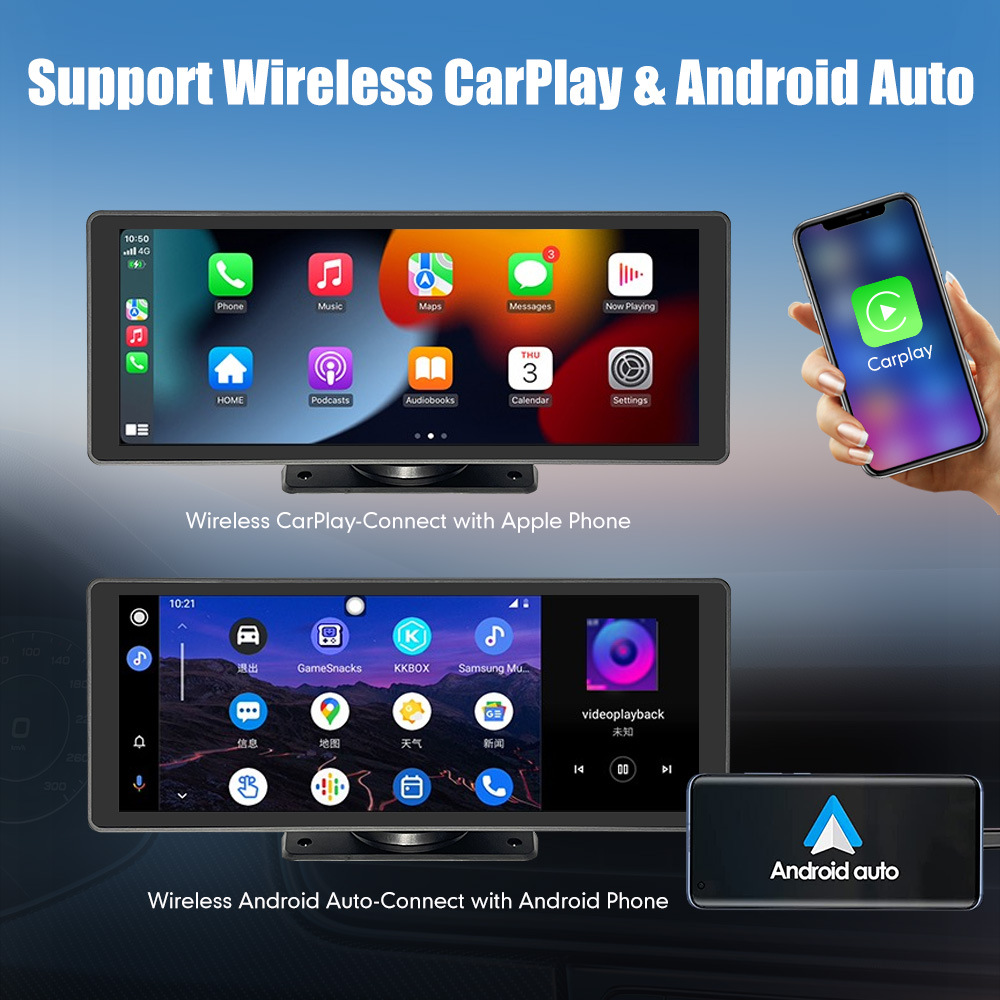 (2개) 10.26 인치 PND 자동차 내비게이션 CARPLAY 블루투스 와이파이 휴대용 화면 HD 자동차 네비게이터