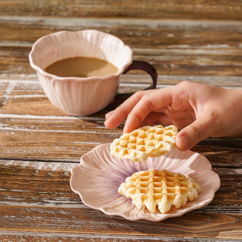 Yumei flores de cerámica taza de café plato creativo de alto valor familiar taza de leche de desayuno de oficina menú de la tarde