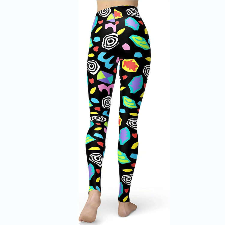 Abbigliamento da donna multicolore stampato slim fit fianchi sollevamento snellente grandi dimensioni corsa yoga fitness leggings_voghion.com