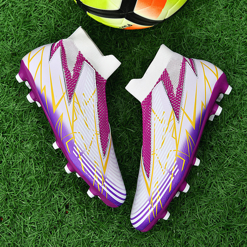 Futbola apavi bez šņorēm un bezmaksas zeķu treniņu apavi zēniem FG piedurkņu apavi_voghion.com