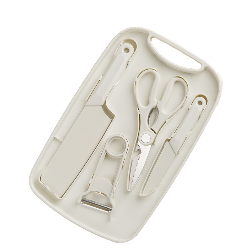 Kit especial de tablero de verduras al aire libre de alto valor facial de la cocina de corte de acero inoxidable doméstico cuchillo de corte de corte de cuchillo de corte completo