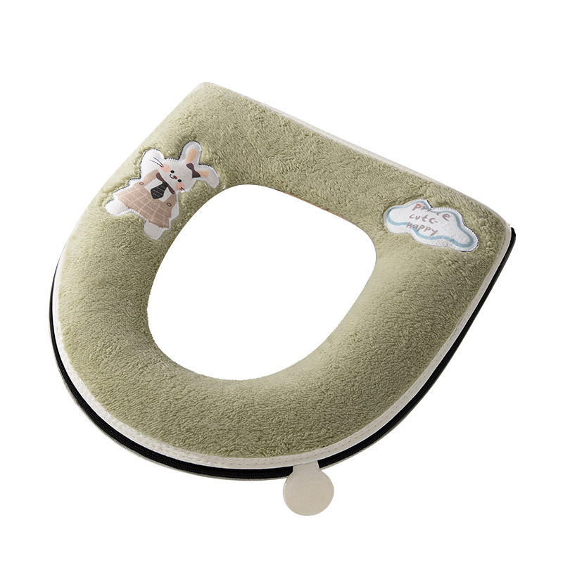 Otoño y invierno cojín de inodoro cojín de inodoro doméstico cojín de inodoro esponjoso tipo cremallera gruesa cojín de inodoro impermeable anillo de inodoro