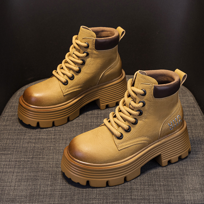 Martin Boots for Women 2026 New Retro Motorcycle Boots European and American Leather Short Work Boots British Style Versatile Women's Boots