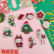 2026新品圣诞节装饰品卡通毛绒带铃铛公仔圣诞树老人麋鹿配件辅料