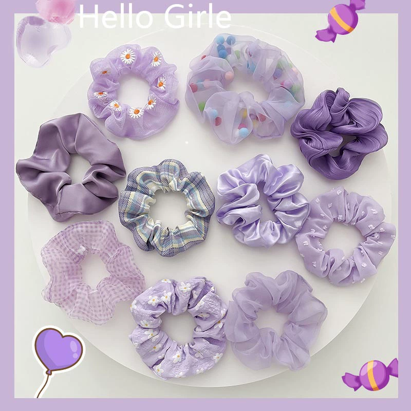Резинка для волос (фиолетовая) от Purple, корейский стиль, широкий цветовой диапазон, мягкий материал из нескольких тканей