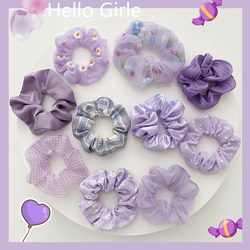 Резинка для волос (фиолетовая) от Purple, корейский стиль, широкий цветовой диапазон, мягкий материал из нескольких тканей