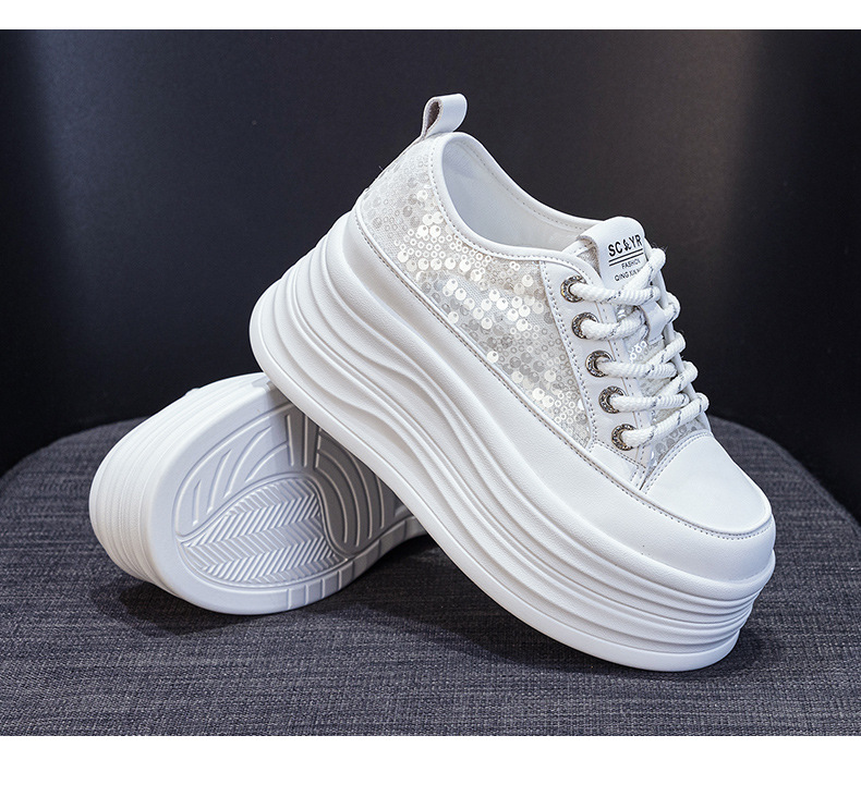Giày sneaker nữ đế dày tăng chiều cao ẩn sequin hè 2026 — M2855 màu hồng, M2855 Màu đen, M2855 màu be chi tiết 29