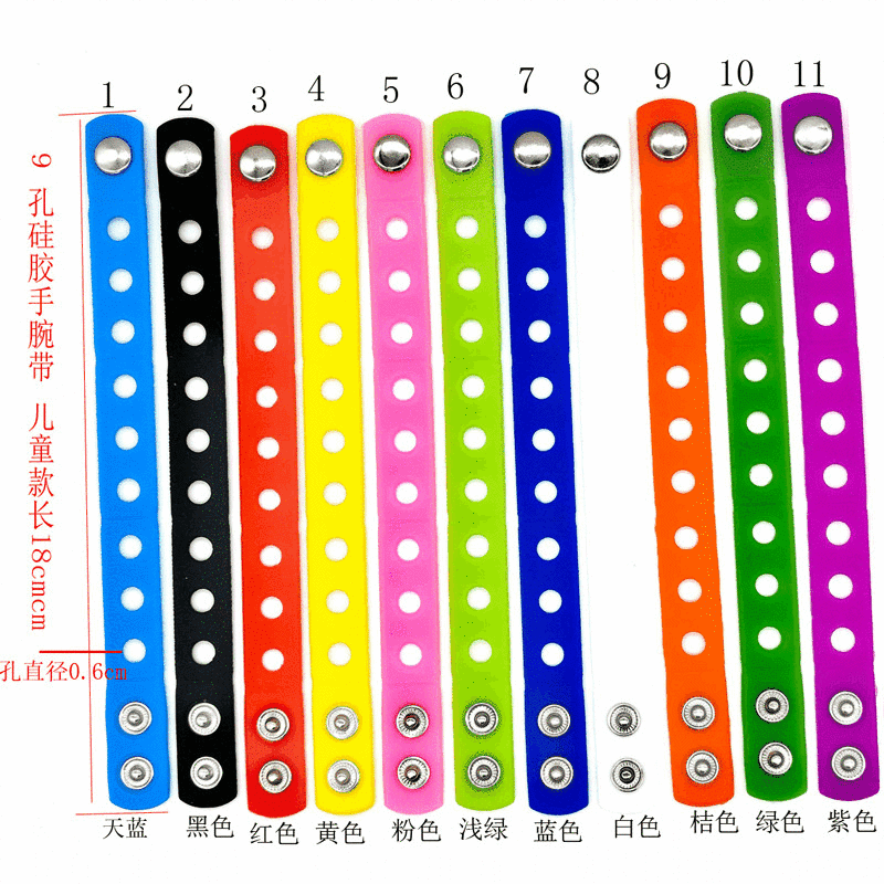 Sports Bracelet Camouflage Children's Silicone Wrist Strap Hole Can Be Decorated with Shoe Flower Doll Toy Hand Jewelry Bracelet Wholesale