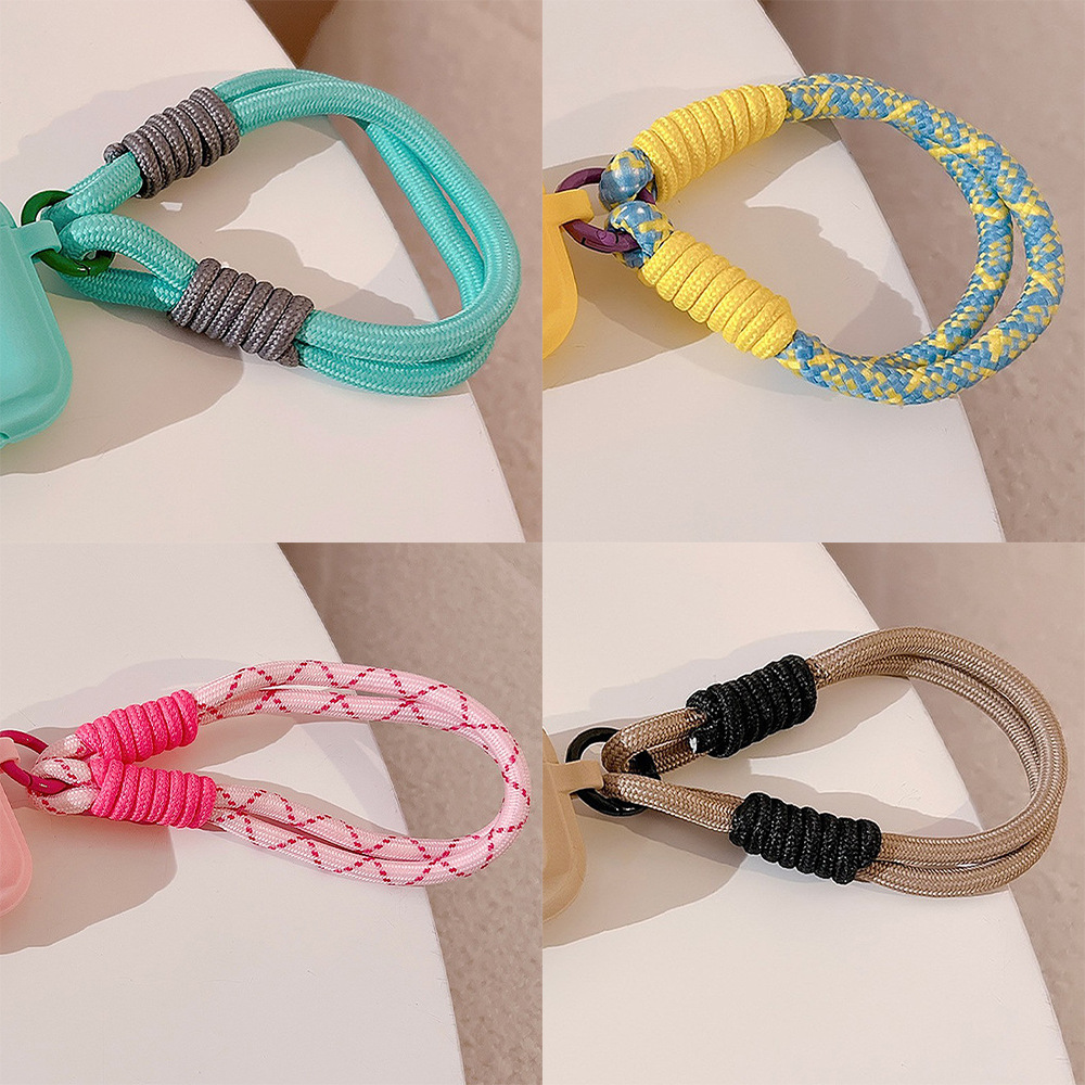 Cuerda de mano tejida multicolor para móvil, anti-pérdida, estilo a contraste