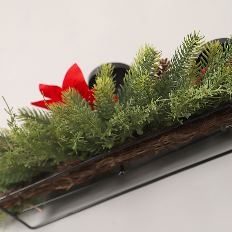 クリスマス装飾キャンドルホルダー、模造松ぼっくりPEクリスマスフラワー、新商品、テーブルセンターピース、暖炉飾り、テーブルデコレーション|undefined