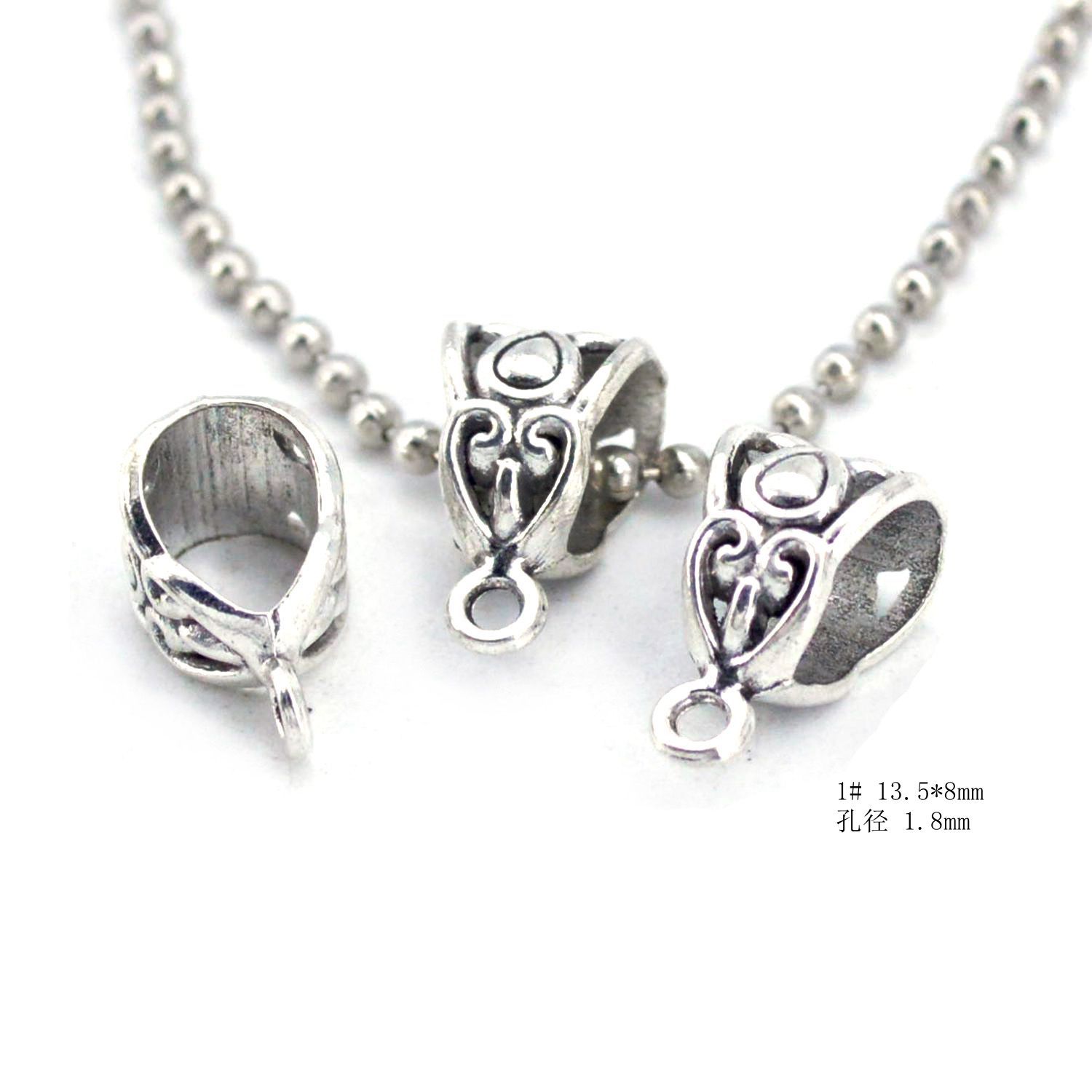 Factory direct batch diy jewelry accessories Xizang silver tee bead pattern tee hanging head bracelet necklace connection accessories