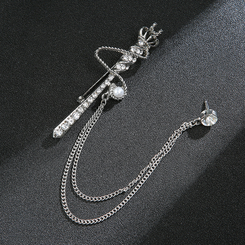 Spilla vintage da donna, spilla con perle e cristalli per sciarpe_voghion.com