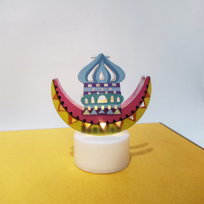 Nueva lámpara de vela electrónica LED iluminación creativa iluminación de atmósfera decoración pequeña lámpara de color hierro forjado estrella de modelado lámpara de noche