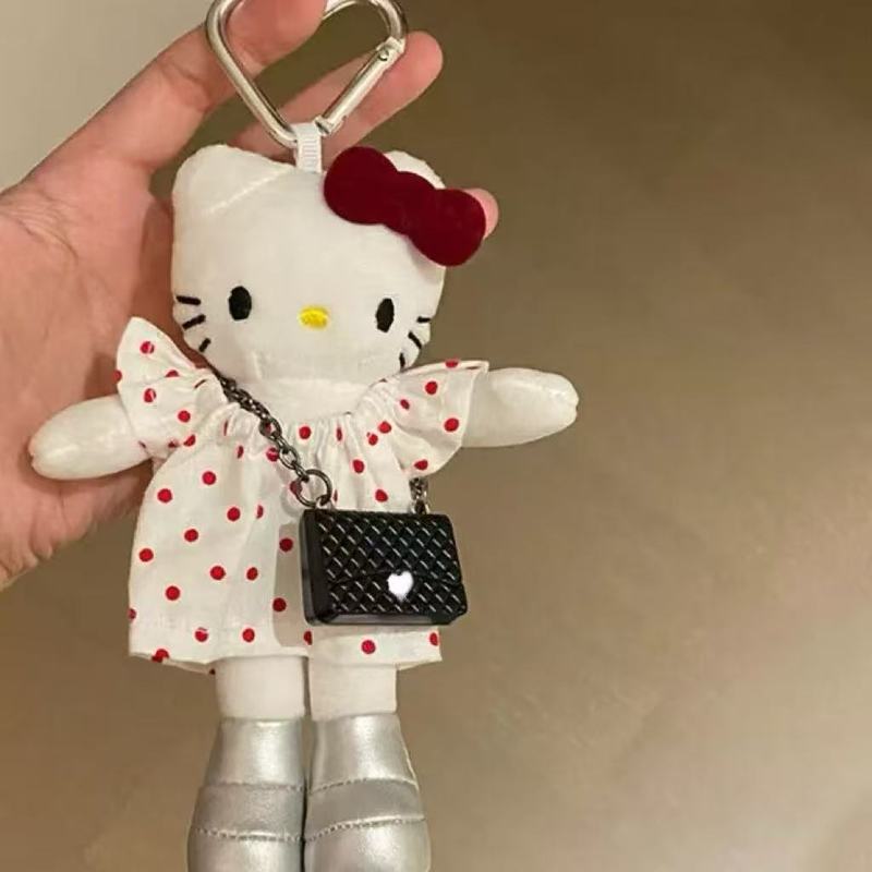 可爱长腿猫挂件kitty包包挂件毛绒玩偶公仔书包kt挂饰女生可爱饰|undefined