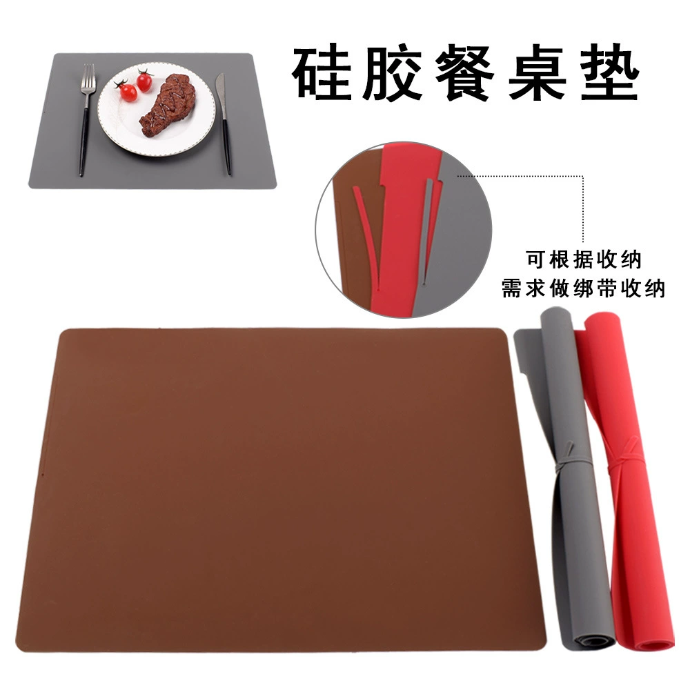 С ремешком для хранения силиконовая западная столовая подушка 30*40 плоская силиконовая изолированная столовая подушка для выпечки месильная подушка для выпечки устойчива к высоким температурам