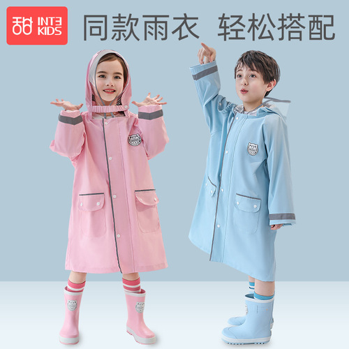Children's rain boots for boys and girls, primary school students, velvet, warm and anti-child rain boots, medium and large children's rubber shoes, baby water shoes