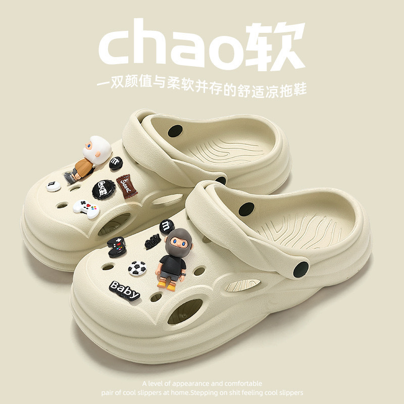 Summer Hot Selling Shoes with Shoes and Shoes for Women's Outdoor Wear New Outdoor Beach Non-slip Thick Bottom Half Sandals