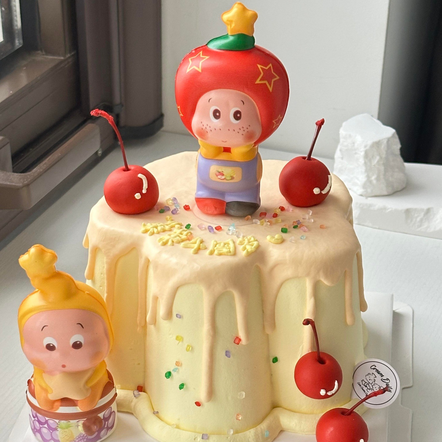网红苹果星星人蛋糕装饰海绵星仔樱桃蜡烛儿童生日甜品烘焙装扮 阿里巴巴 