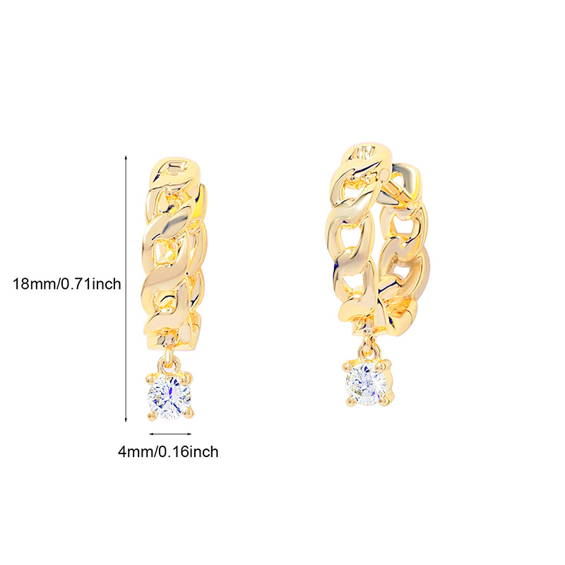 Women's Gender 1 Pair Elegant Lady Simple Style Geometric Inlay Brass Zircon Earrings