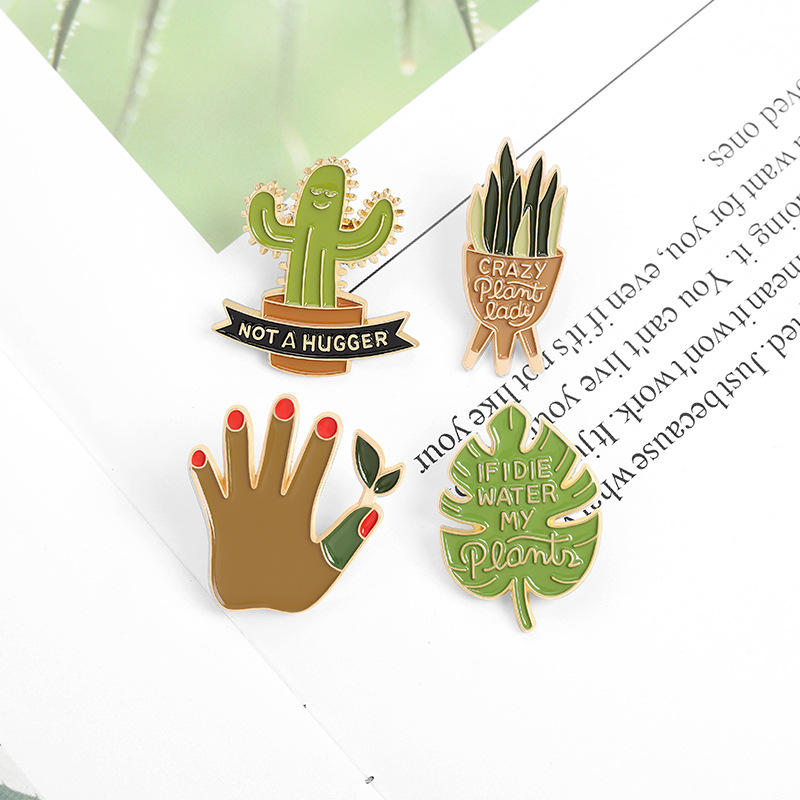 Fashion Cactus Plant Alloy Stoving Varnish Unisex Brooches display picture 5
