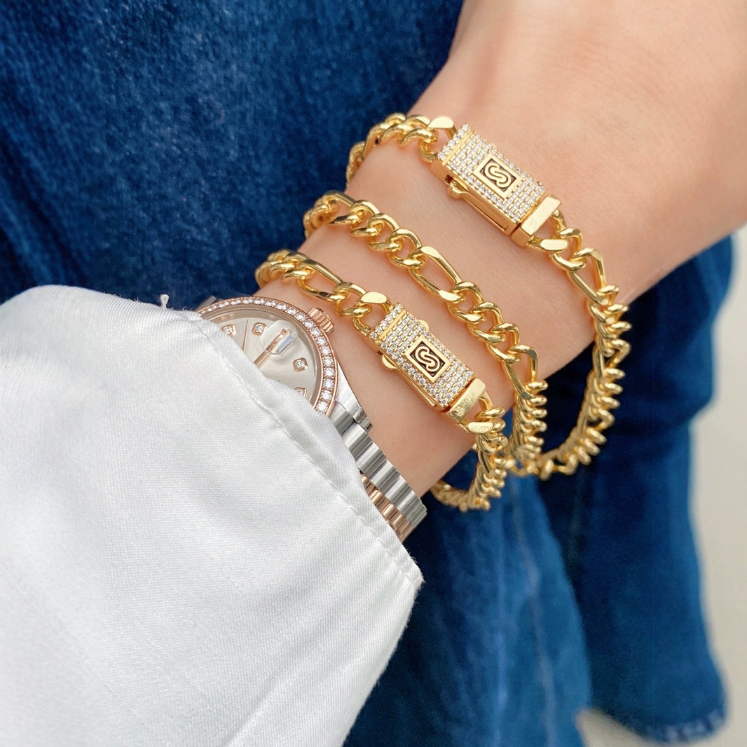 Layered Statement Necklace Gold Metal Chain Chunky Hip Hop Style_voghion.com