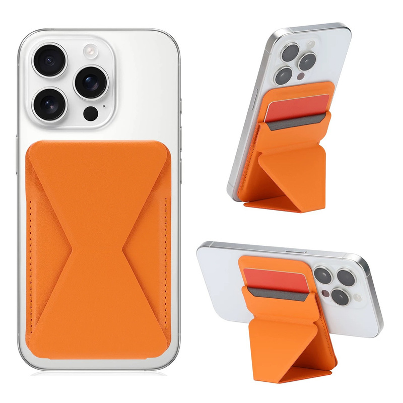 Suitable for iPhone 18 Pro: Butterfly cardholder stand with MagSafe magnetic back attachment, PU leather cardholder phone case