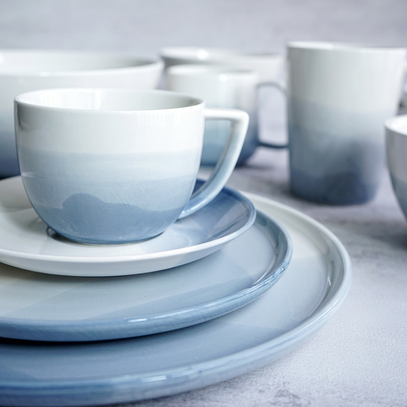 Ceramic Tableware Set Modern Combination Household Small Rice Bowl Large Soup Bowl Creative Plate Cup Saucer National Trend Home Tea Cup