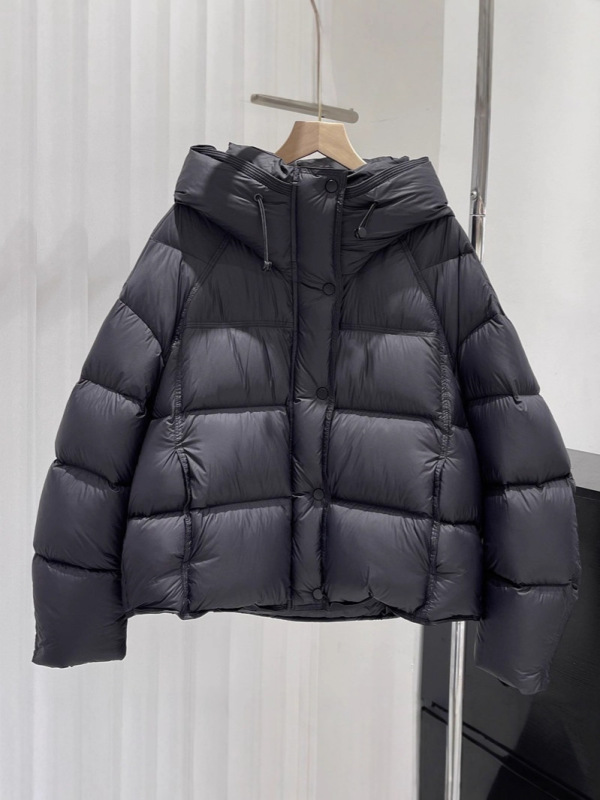 2025冬季新款泡芙羽绒服女短款连帽宽松面包服加厚白鸭绒保暖外套|undefined