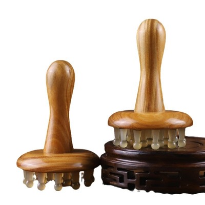 牛角带脉经络刷绿檀按摩刷肚子神器揉腹疏通腿部刮痧全身通用批发