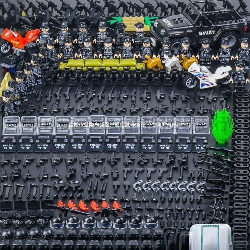兼容乐高积木警察军事人仔特警人偶吃鸡小人车特种兵拼装男孩玩具