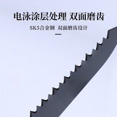 Manufacturer wholesale double-sided grinding plastic handle straight saw, outdoor garden tree branch felling saw, home decoration woodworking hand saw