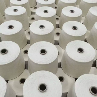 工厂现货T65/C35涤棉纱32S环锭纺针机织通用包染色TC32混纺纱