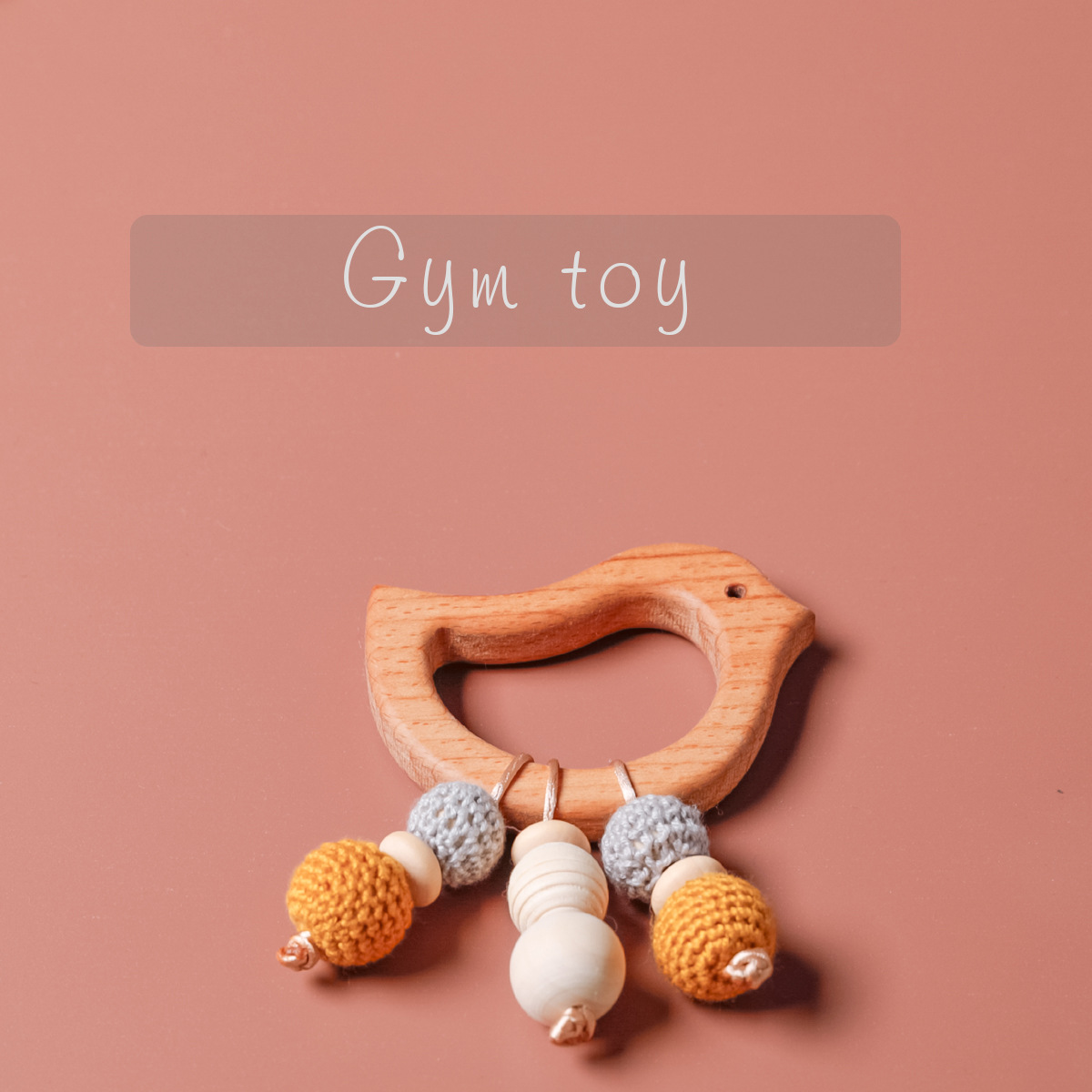 Cartoon Beech Wood Bracelet Animal Kidsren's Oral Period Beech Wood Teether Ornaments Teething Toy Necklace Anti-Bite Hand Pendant