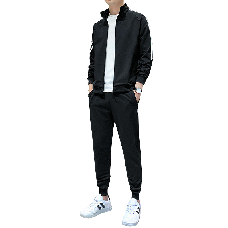 Conjunto deportivo para hombre, para primavera y otoño, conjunto informal de dos piezas para correr, chaqueta juvenil moderna, traje de exportación, compra en grupo, estampado.