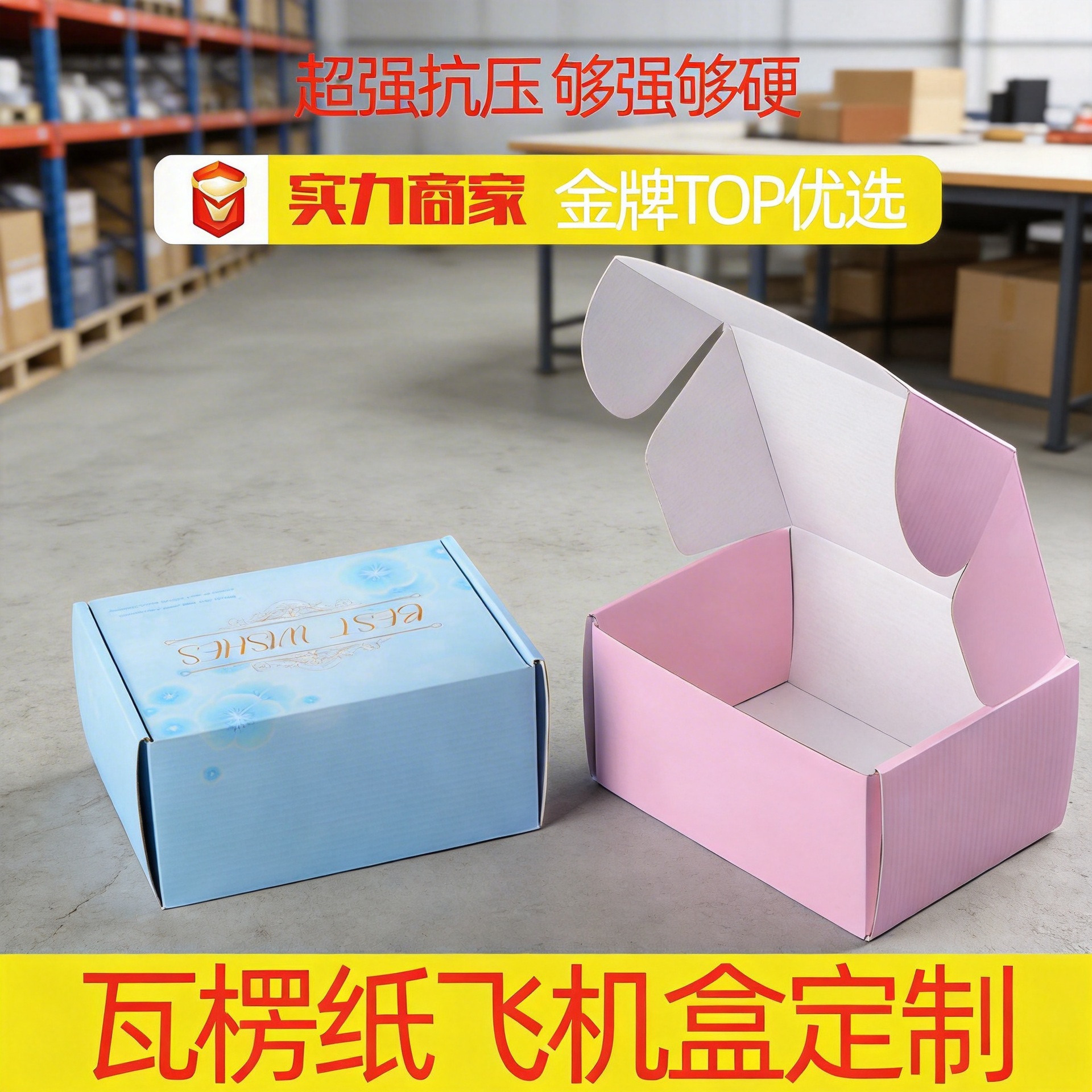 飞机盒定制可印刷logo电吹风机瓦楞纸包装盒服装快递双面彩盒印刷