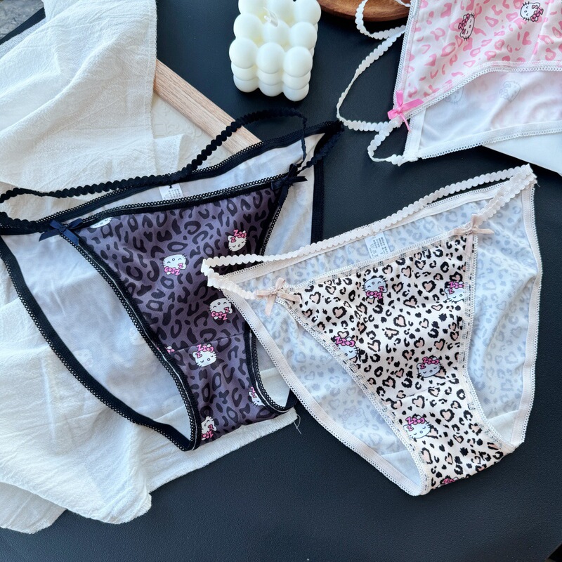 【 40-60kg 】118 # Hot Girl Style~Sexy Leopard Print Cute Cartoon Cat Ice Silk Women's Underwear 【 40-60kg 】118 # Hot Girl Style~Sexy Leopard Print Cute Cartoon Cat Ice Silk Women's Underwear