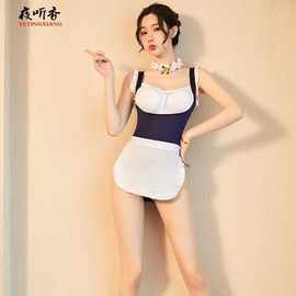L: [图片]  L: 新品情趣内衣荷叶女佣连体免性感脱诱惑公主露背女