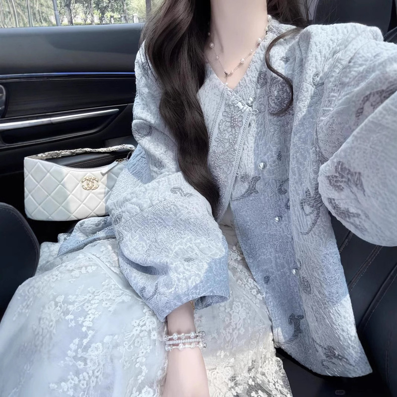 2026 Spring and Autumn New Style Super Trendy High-End New Chinese Style Short Jacket with Skirt Two-Piece Set for Women