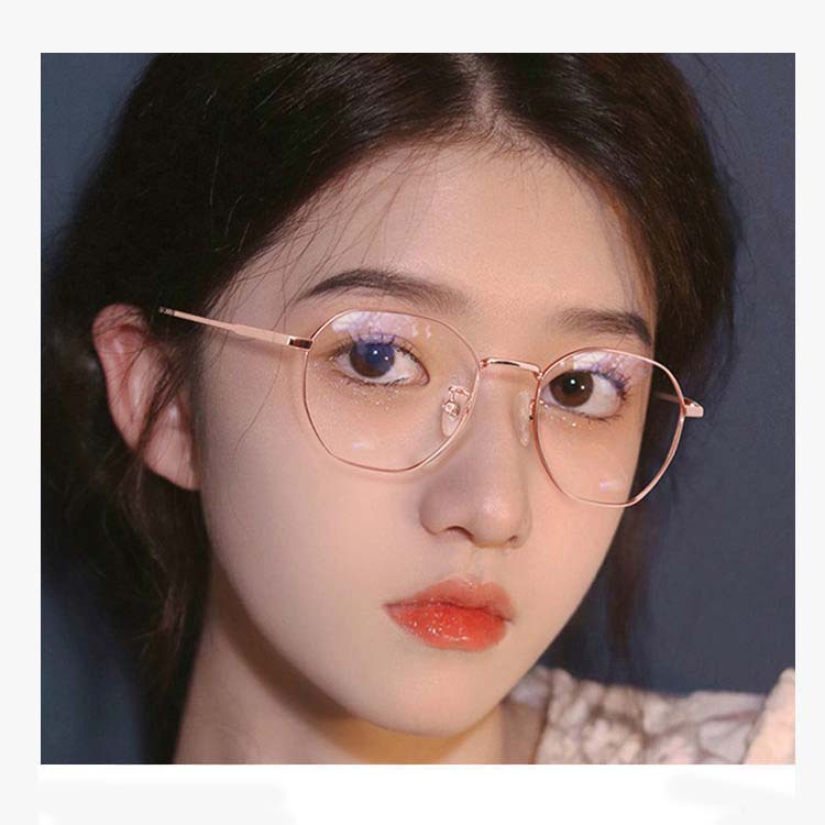 2040 Korean version of myopic glasses female students anti-blue light net red high appearance level no makeup round face display face Xiaoping light mirror
