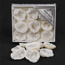 跨境外贸新品天然水晶洞空心玛瑙聚宝盆原石本色礼盒装厂家货源